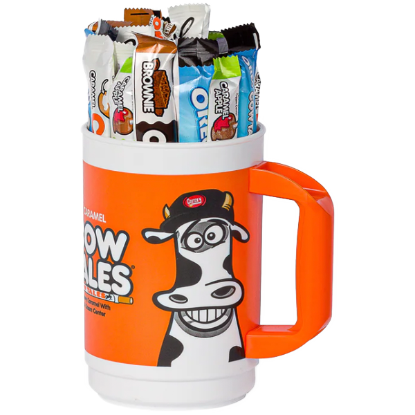Cow Tales Moo Cow Collectors Cup Gift Filled With Vanilla, Chocolate, Strawberry, Caramel Apple Cow Tales