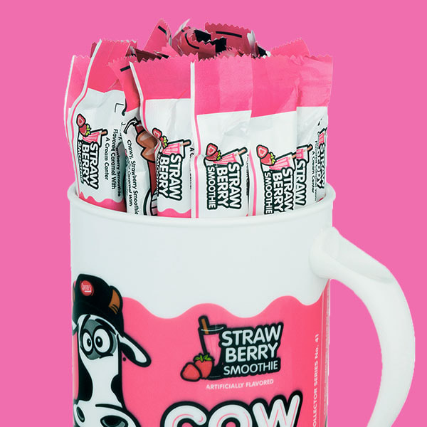 Strawberry Cow Tales Chewy Strawberry Caramel Cream Center Candy